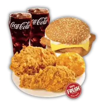 2pc Chicken with 1 Fish Burger Combo